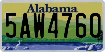 AL license plate 5AW4760