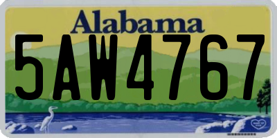 AL license plate 5AW4767