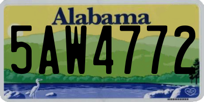 AL license plate 5AW4772
