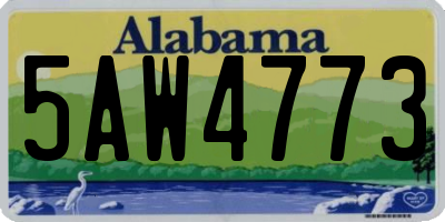 AL license plate 5AW4773