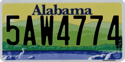 AL license plate 5AW4774