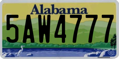 AL license plate 5AW4777