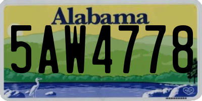 AL license plate 5AW4778