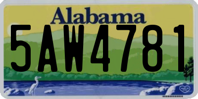 AL license plate 5AW4781