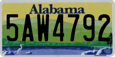 AL license plate 5AW4792