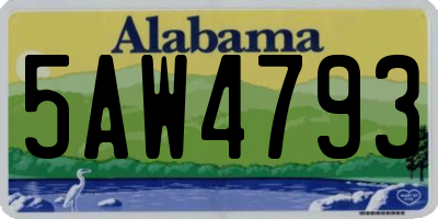 AL license plate 5AW4793