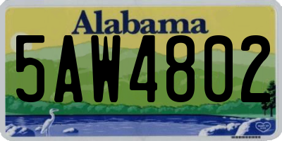 AL license plate 5AW4802