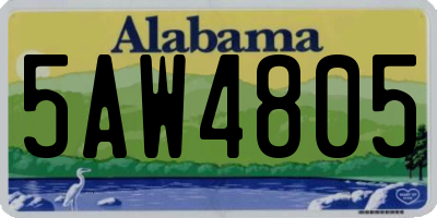 AL license plate 5AW4805