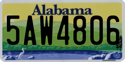 AL license plate 5AW4806