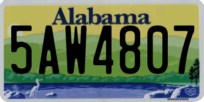 AL license plate 5AW4807