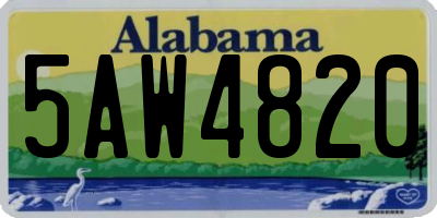AL license plate 5AW4820