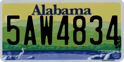 AL license plate 5AW4834