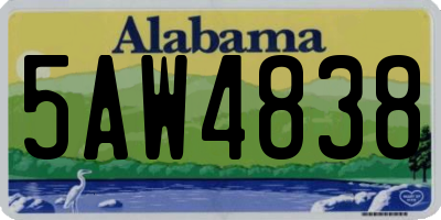 AL license plate 5AW4838