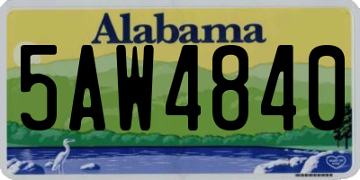 AL license plate 5AW4840