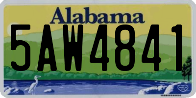 AL license plate 5AW4841