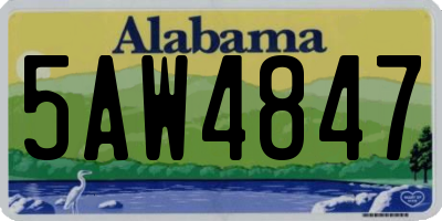 AL license plate 5AW4847