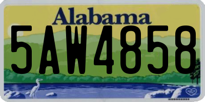 AL license plate 5AW4858