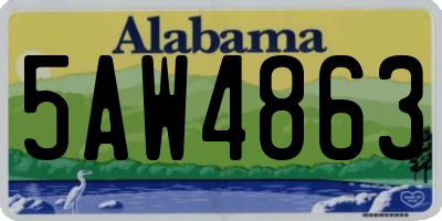 AL license plate 5AW4863