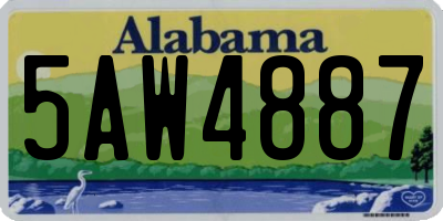 AL license plate 5AW4887
