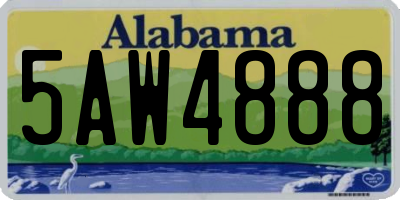 AL license plate 5AW4888