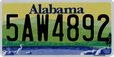 AL license plate 5AW4892