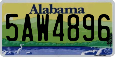 AL license plate 5AW4896