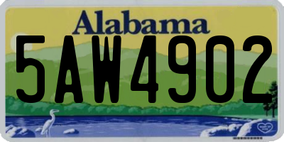 AL license plate 5AW4902