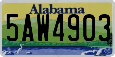 AL license plate 5AW4903