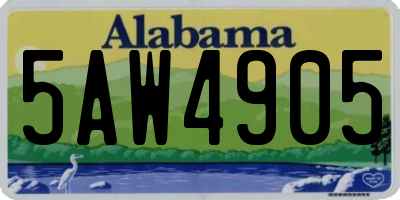 AL license plate 5AW4905