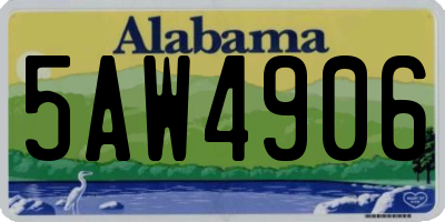 AL license plate 5AW4906