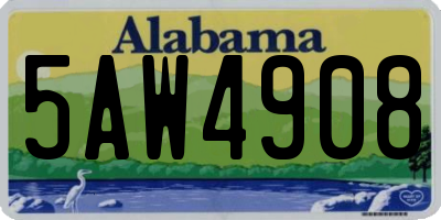 AL license plate 5AW4908