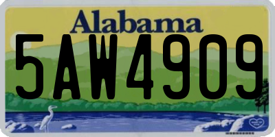 AL license plate 5AW4909