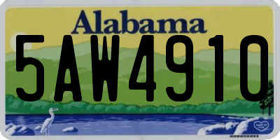 AL license plate 5AW4910