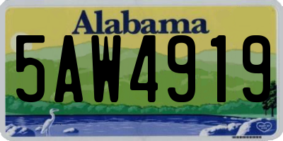 AL license plate 5AW4919
