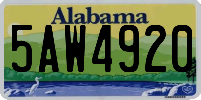 AL license plate 5AW4920