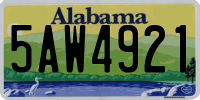 AL license plate 5AW4921