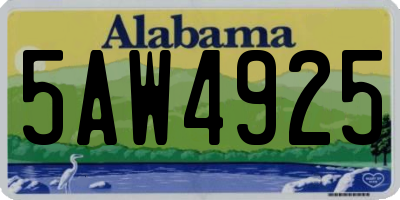 AL license plate 5AW4925
