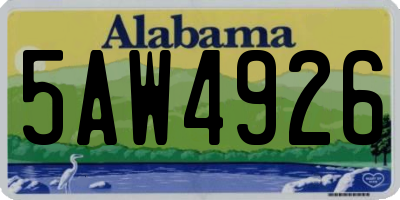 AL license plate 5AW4926