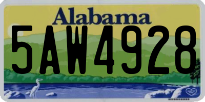 AL license plate 5AW4928