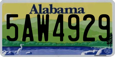 AL license plate 5AW4929