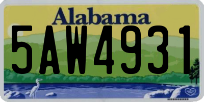 AL license plate 5AW4931