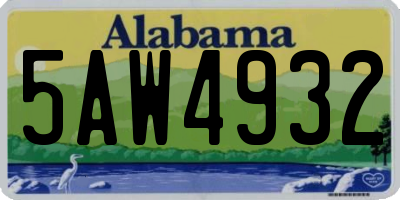 AL license plate 5AW4932