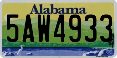 AL license plate 5AW4933