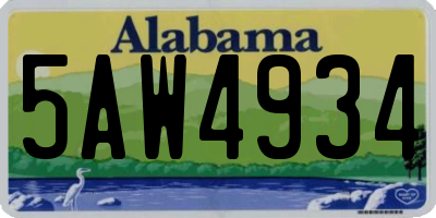 AL license plate 5AW4934