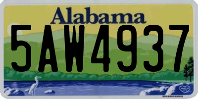 AL license plate 5AW4937