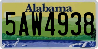 AL license plate 5AW4938
