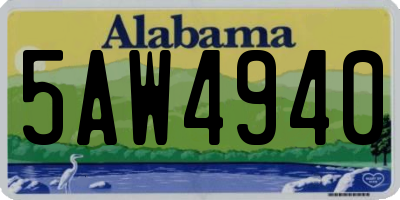 AL license plate 5AW4940