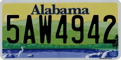 AL license plate 5AW4942