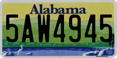 AL license plate 5AW4945