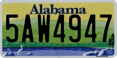 AL license plate 5AW4947
